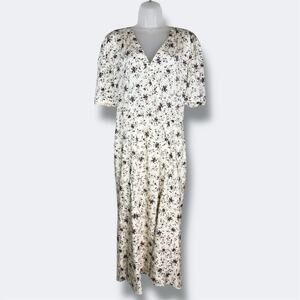 Veronica Beard Floral Silk Blend Midi‎ Dress Size 10 Cottagecore Boho